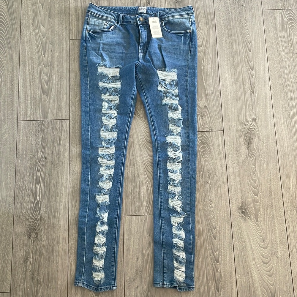 Asos distressed skinny jeans